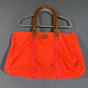Vintage Gitano Red Canvas Weekender Travel Tote Bag Large Overnight Carry On